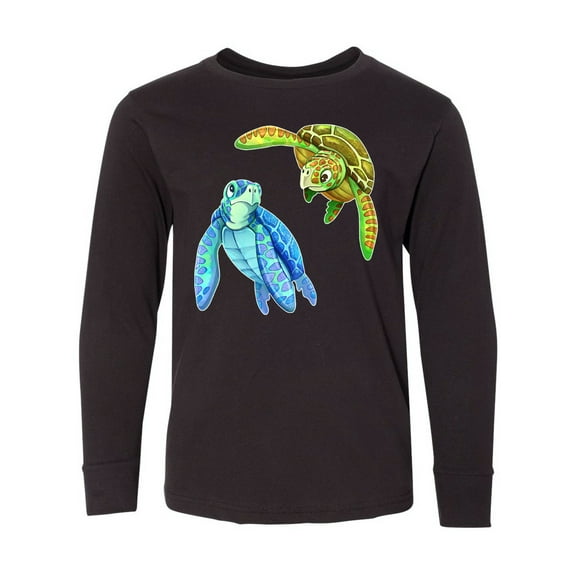 Inktastic Sea Turtles Swimming Together Long Sleeve Youth T-Shirt