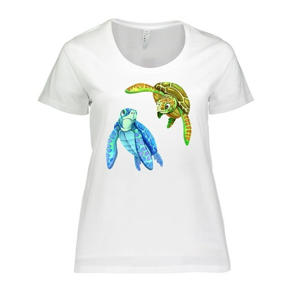 Inktastic Sea Turtles Swimming Together Women's Plus Size T-Shirt