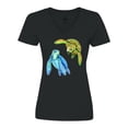 thumbnail image 1 of Inktastic Sea Turtles Swimming Together Women's V-Neck T-Shirt, 1 of 5