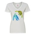 thumbnail image 1 of Inktastic Sea Turtles Swimming Together Women's V-Neck T-Shirt, 1 of 5