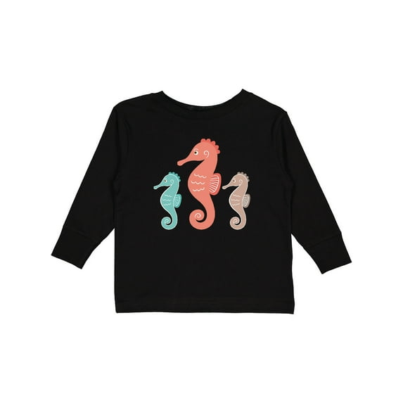 Inktastic Seahorse Ocean Sea Creatures Boys or Girls Long Sleeve Toddler T-Shirt