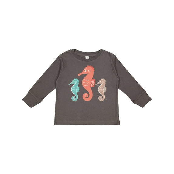 Inktastic Seahorse Ocean Sea Creatures Boys or Girls Long Sleeve Toddler T-Shirt