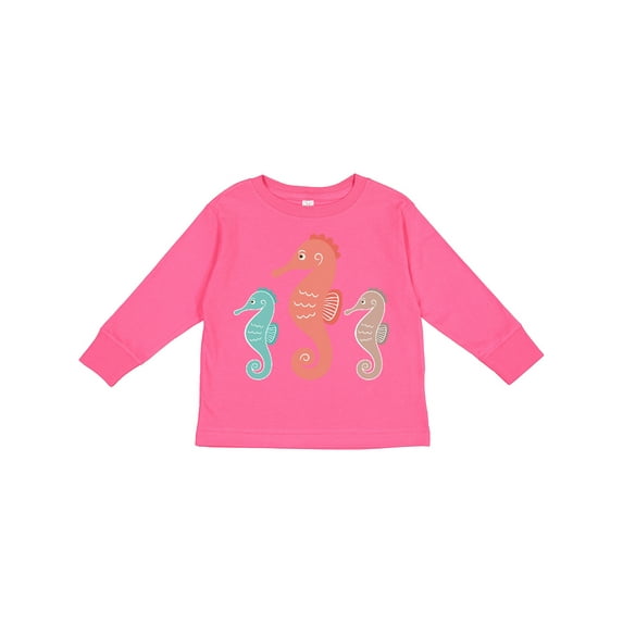 Inktastic Seahorse Ocean Sea Creatures Boys or Girls Long Sleeve Toddler T-Shirt