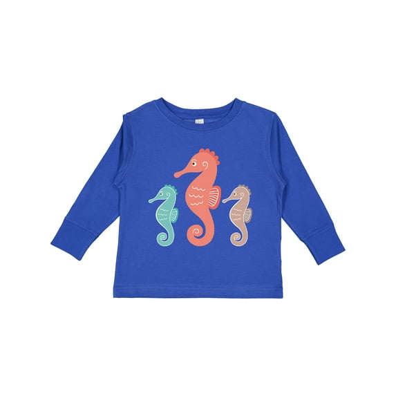 Inktastic Seahorse Ocean Sea Creatures Boys or Girls Long Sleeve Toddler T-Shirt