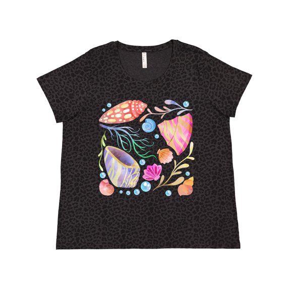 Inktastic Seashells with Bubbles Women's Plus Size T-Shirt
