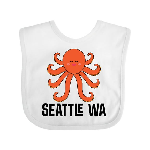 Inktastic Seattle Octopus Washington Vacation Boys or Girls Baby Bib