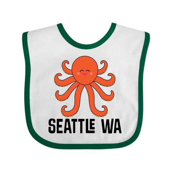 Inktastic Seattle Octopus Washington Vacation Boys or Girls Baby Bib