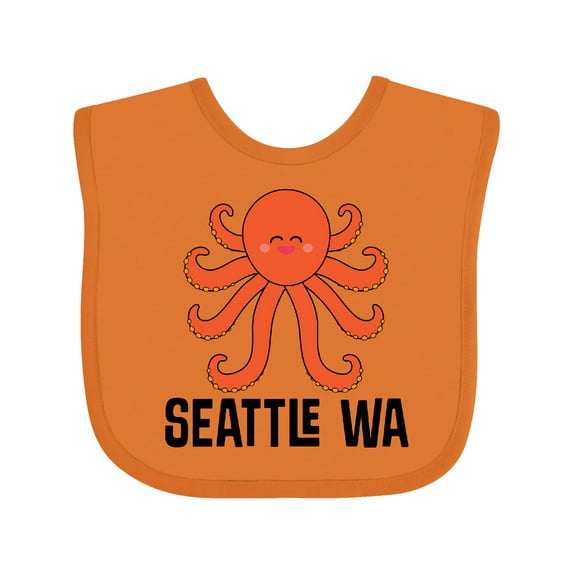 Inktastic Seattle Octopus Washington Vacation Boys or Girls Baby Bib