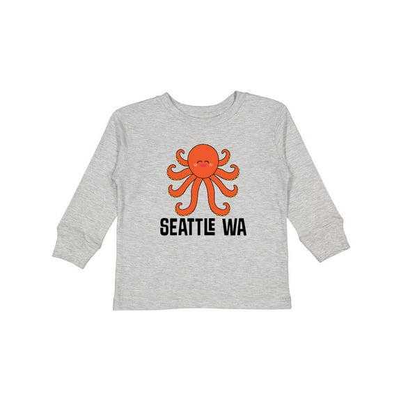Inktastic Seattle Octopus Washington Vacation Boys or Girls Long Sleeve Toddler T-Shirt