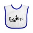 thumbnail image 1 of Inktastic Seattle Skyline Boys or Girls Baby Bib, 1 of 4