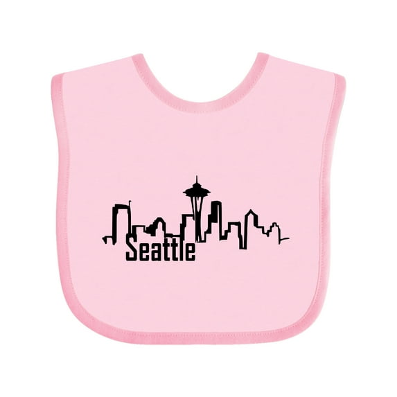 Inktastic Seattle Skyline Boys or Girls Baby Bib
