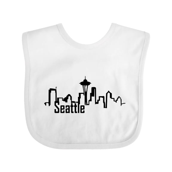 Inktastic Seattle Skyline Boys or Girls Baby Bib