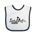 thumbnail image 1 of Inktastic Seattle Skyline Boys or Girls Baby Bib, 1 of 4