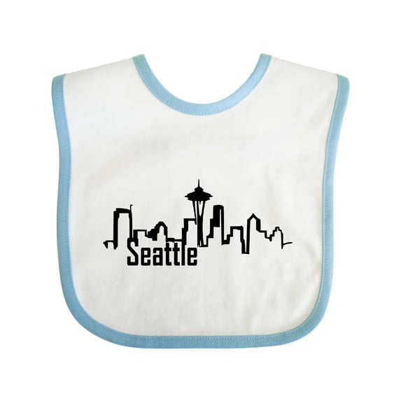 Inktastic Seattle Skyline Boys or Girls Baby Bib