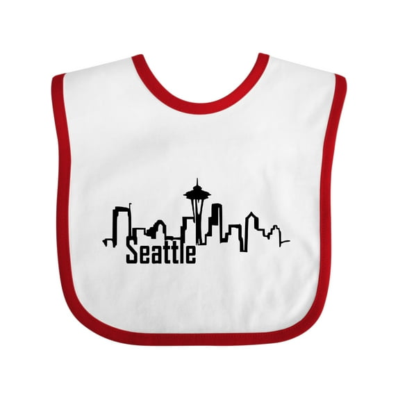 Inktastic Seattle Skyline Boys or Girls Baby Bib
