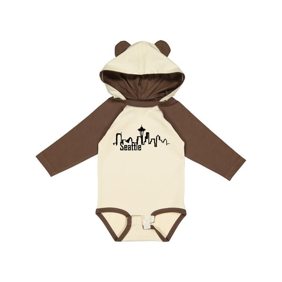 Inktastic Seattle Skyline Boys or Girls Long Sleeve Baby Bodysuit