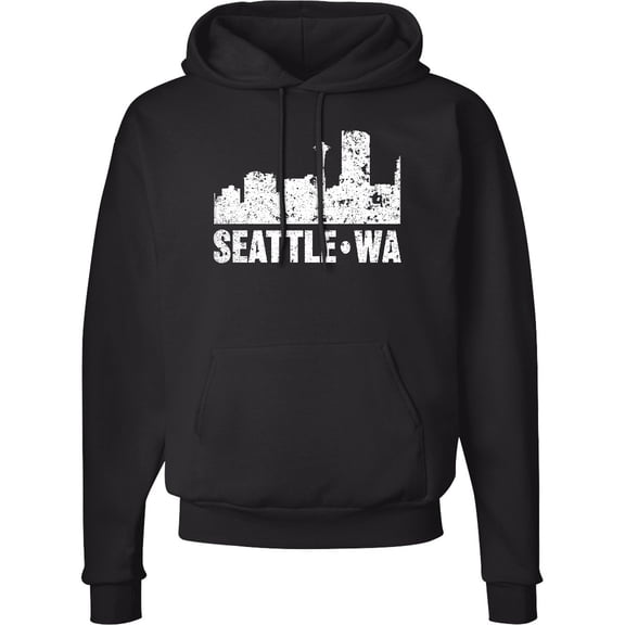 Inktastic Seattle Skyline Grunge Adult Hoodie Sweatshirt
