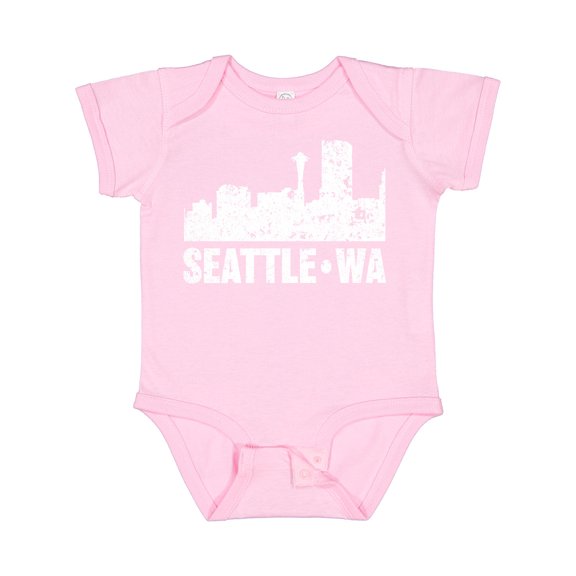 Inktastic Seattle Skyline Grunge Boys or Girls Baby Bodysuit