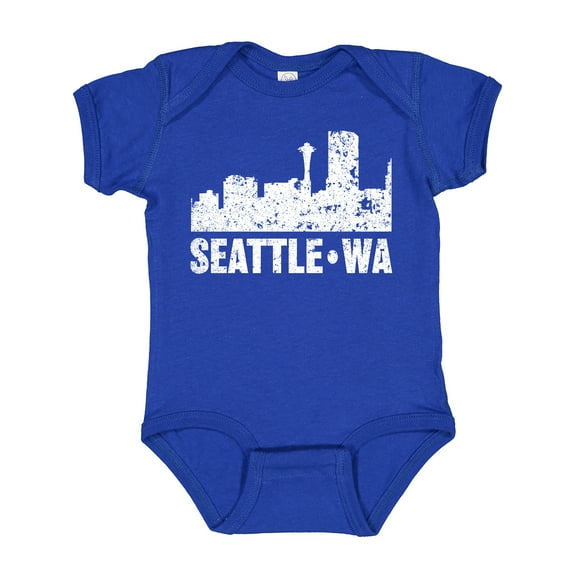 Inktastic Seattle Skyline Grunge Boys or Girls Baby Bodysuit