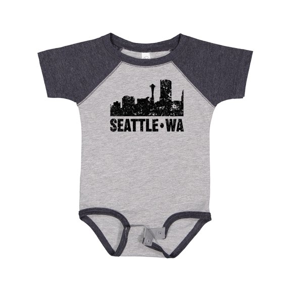 Inktastic Seattle Skyline Grunge Boys or Girls Baby Bodysuit