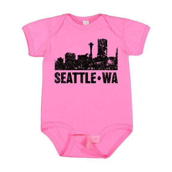 Inktastic Seattle Skyline Grunge Boys or Girls Baby Bodysuit