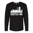 thumbnail image 1 of Inktastic Seattle Skyline Grunge Long Sleeve T-Shirt, 1 of 5