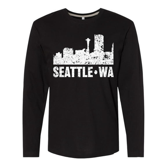Inktastic Seattle Skyline Grunge Long Sleeve T-Shirt
