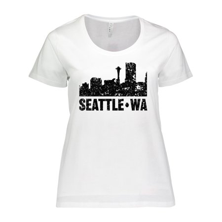 Inktastic Seattle Skyline Grunge Women's Plus Size T-Shirt
