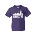 thumbnail image 1 of Inktastic Seattle Skyline Grunge Youth T-Shirt, 1 of 5
