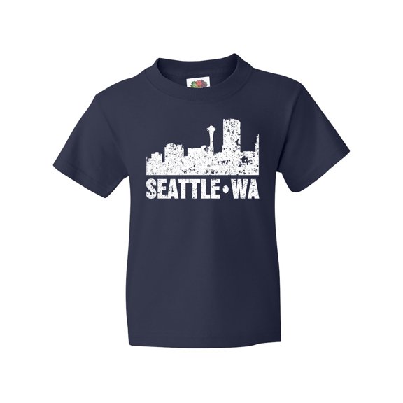 Inktastic Seattle Skyline Grunge Youth T-Shirt