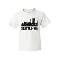 thumbnail image 1 of Inktastic Seattle Skyline Grunge Youth T-Shirt, 1 of 5