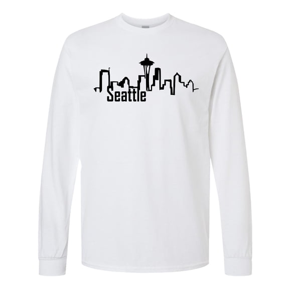 Inktastic Seattle Skyline Long Sleeve T-Shirt