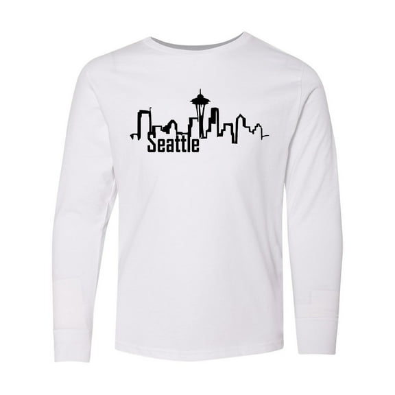 Inktastic Seattle Skyline Long Sleeve Youth T-Shirt