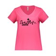 thumbnail image 1 of Inktastic Seattle Skyline Women's Plus Size V-Neck T-Shirt, 1 of 4