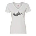 thumbnail image 1 of Inktastic Seattle Skyline Women's V-Neck T-Shirt, 1 of 5