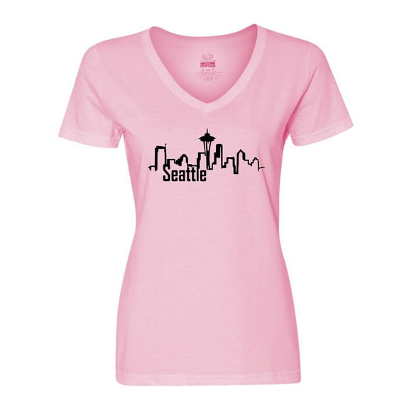 Inktastic Seattle Skyline Women's V-Neck T-Shirt