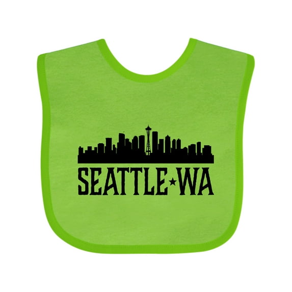 Inktastic Seattle Washington City Skyline Boys or Girls Baby Bib