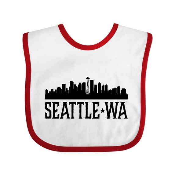 Inktastic Seattle Washington City Skyline Boys or Girls Baby Bib