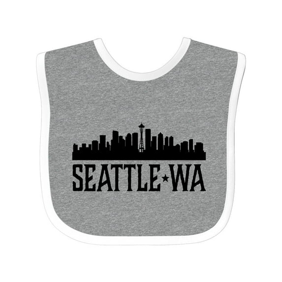Inktastic Seattle Washington City Skyline Boys or Girls Baby Bib