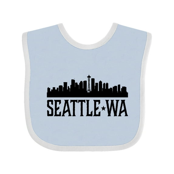 Inktastic Seattle Washington City Skyline Boys or Girls Baby Bib