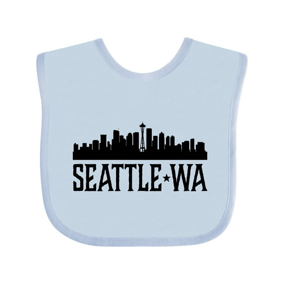 Inktastic Seattle Washington City Skyline Boys or Girls Baby Bib