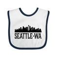 thumbnail image 1 of Inktastic Seattle Washington City Skyline Boys or Girls Baby Bib, 1 of 4