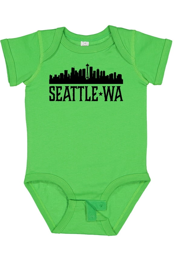 Seattle Washington City Skyline Boys or Girls Baby Bodysuit