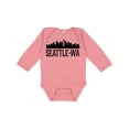 thumbnail image 1 of Inktastic Seattle Washington City Skyline Boys or Girls Long Sleeve Baby Bodysuit, 1 of 5