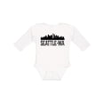 thumbnail image 1 of Inktastic Seattle Washington City Skyline Boys or Girls Long Sleeve Baby Bodysuit, 1 of 5
