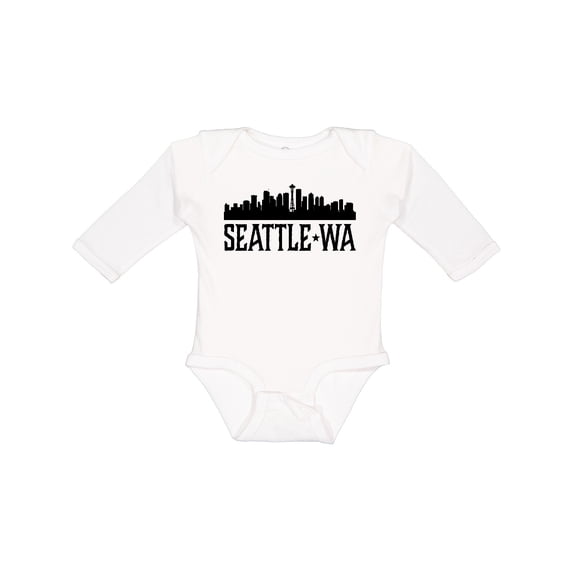 Inktastic Seattle Washington City Skyline Boys or Girls Long Sleeve Baby Bodysuit