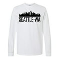 thumbnail image 1 of Inktastic Seattle Washington City Skyline Long Sleeve T-Shirt, 1 of 5