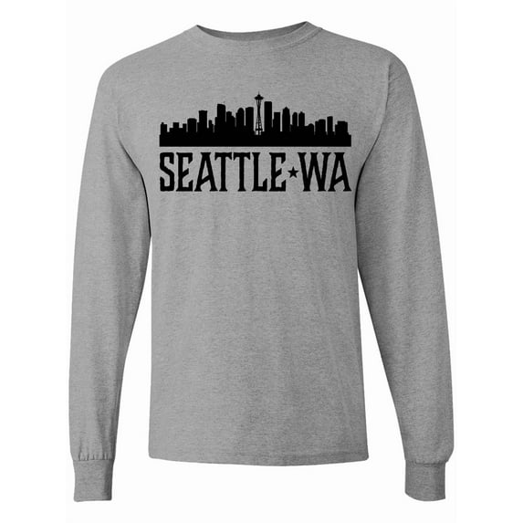 Inktastic Seattle Washington City Skyline Long Sleeve T-Shirt