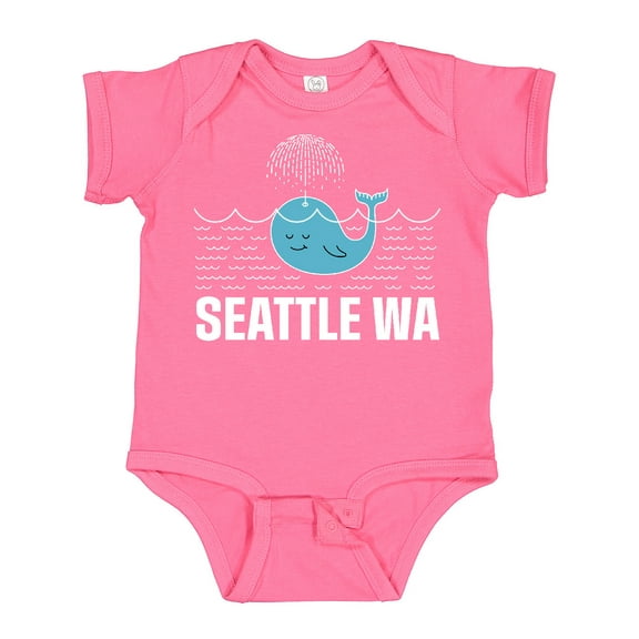 Inktastic Seattle Washington Cute Whale Travel Boys or Girls Baby Bodysuit