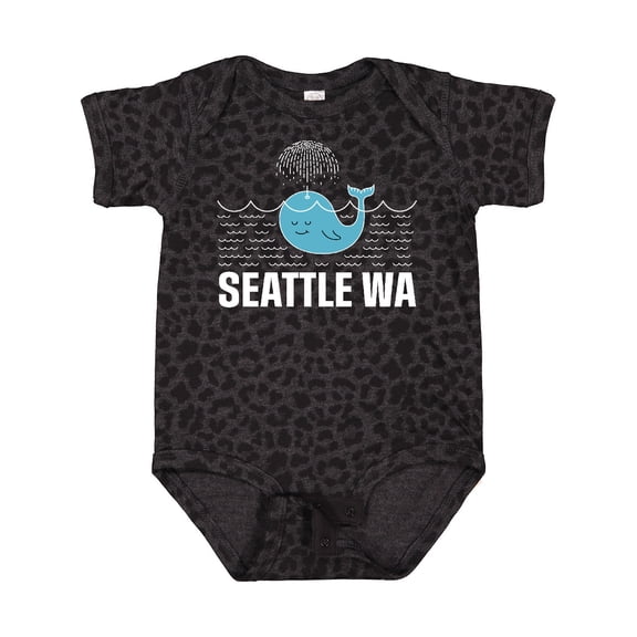 Inktastic Seattle Washington Cute Whale Travel Boys or Girls Baby Bodysuit